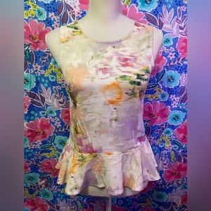 💕3 for $20💕 Floral Blouse with waist ruffle